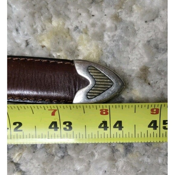 Vintage Fossil Concho Belt Mens Size 95/38 Brown Full Grain Cow Hide Medallion - Picture 10 of 10